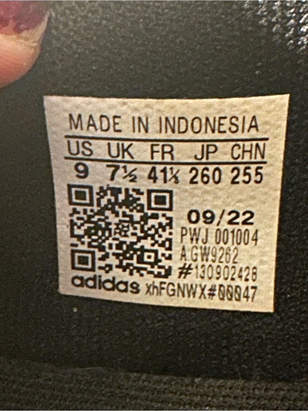 Adidas Classic Black Three-Stripe Lace Up Sneakers Size 9 - Picture 7 of 7